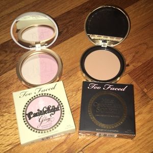 Too faced highlighter and bronzer.